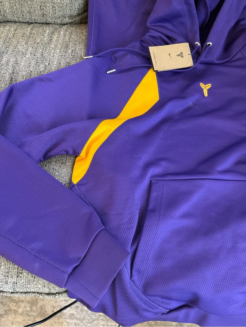 New Nike Kobe “black Mamba” Purple and Yellow Hoodie and Sweatpants Set Sz L
